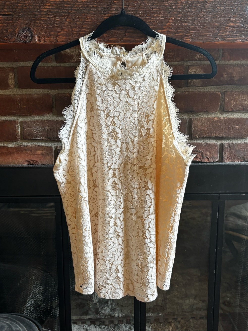 Cream Lace Tank Top